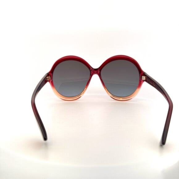 Dior Sunglasses Bianca OT5I7 Burgundy Pink Round Frame Gray Petrol Lens NEW main image 10